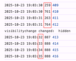 visibilitychange变更为不可见时